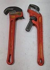 Lot of 2 Ridgid Tools - E14 & 12" in RapidGrip Pipe Wrench H.D. Ridge Tools
