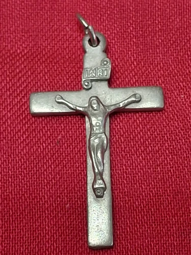 Creed Pewter Crucifix 1 1/2" Pendant Or Rosary Parts PW235WC USA