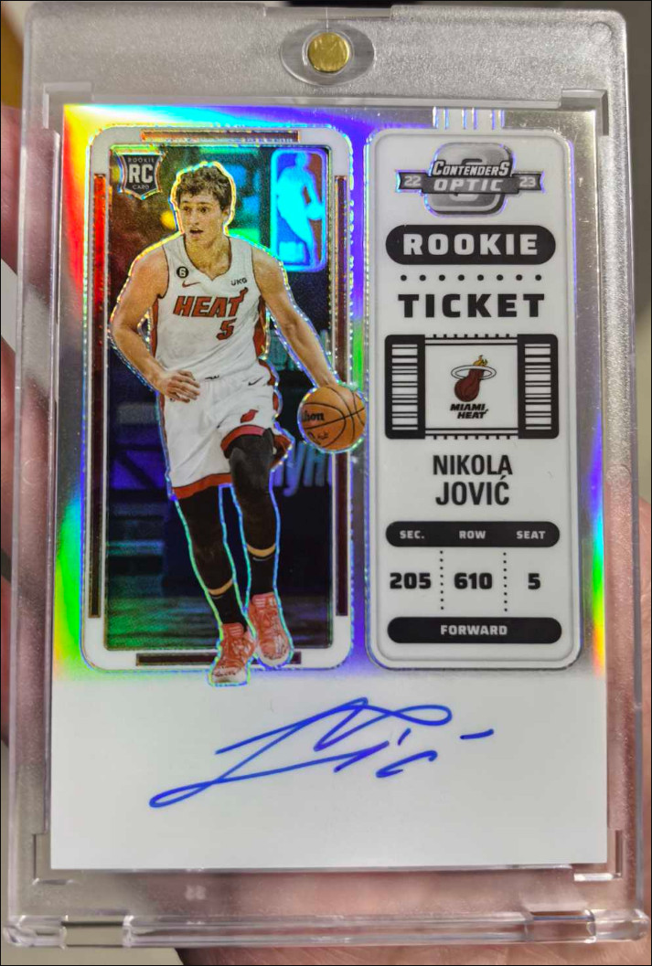 Nikola Jovic 2022-23 Panini Contenders Optic Auto Silver Rookie Ticket RC #120