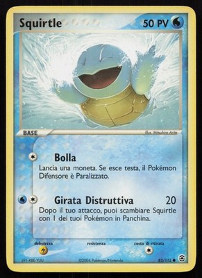 POKEMON SQUIRTLE 83/112 EX / LP EX FEUERROT UND BLATTGRÜN NON HOLO ITA 2005