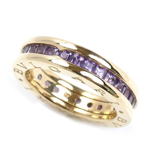 Bulgari B-Zero1 K18 YG Yellow Gold XS Ring Amethyst US 4.5 48 7.1g
