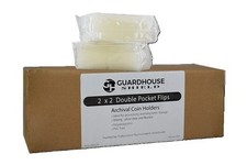 1000 2x2 Shield Coin Flips Soft Polypropylene Holders Safe PVC Free Storage Bulk