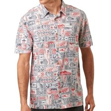 Jack O'NEILL Americana Men XXL Shirt Relaxed Fit Short Sleeve Patriot Hawaiian