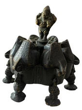 Hindu Ganesh  Brass Powder, Tikka Tika Box Kumkum, Antique or old look