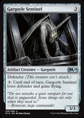 Gargoyle Sentinel - M19 MTG - Light Play