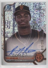 2022 Bowman Chrome Prospect Speckle Refractor 13/299 Ryan Reckley Auto 03ox