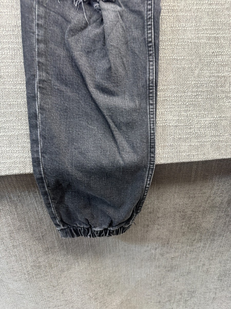 Pull&bear Ripped Jeans Womens XL Black Denim Distressed High Rise Drawstring View 2