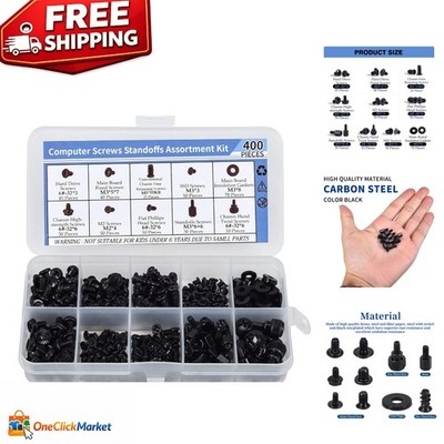 Durable 400-Piece Computer Screws Kit with Standoffs for PC Building & Repairs