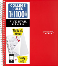 Spiral Notebook  Study App, 1 Subject, College Ruled 8.5" X 11" Paper, 100 Shee