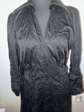 Lane Bryant Size 20 Collared Black Lightweight Tie Back Trench Dress