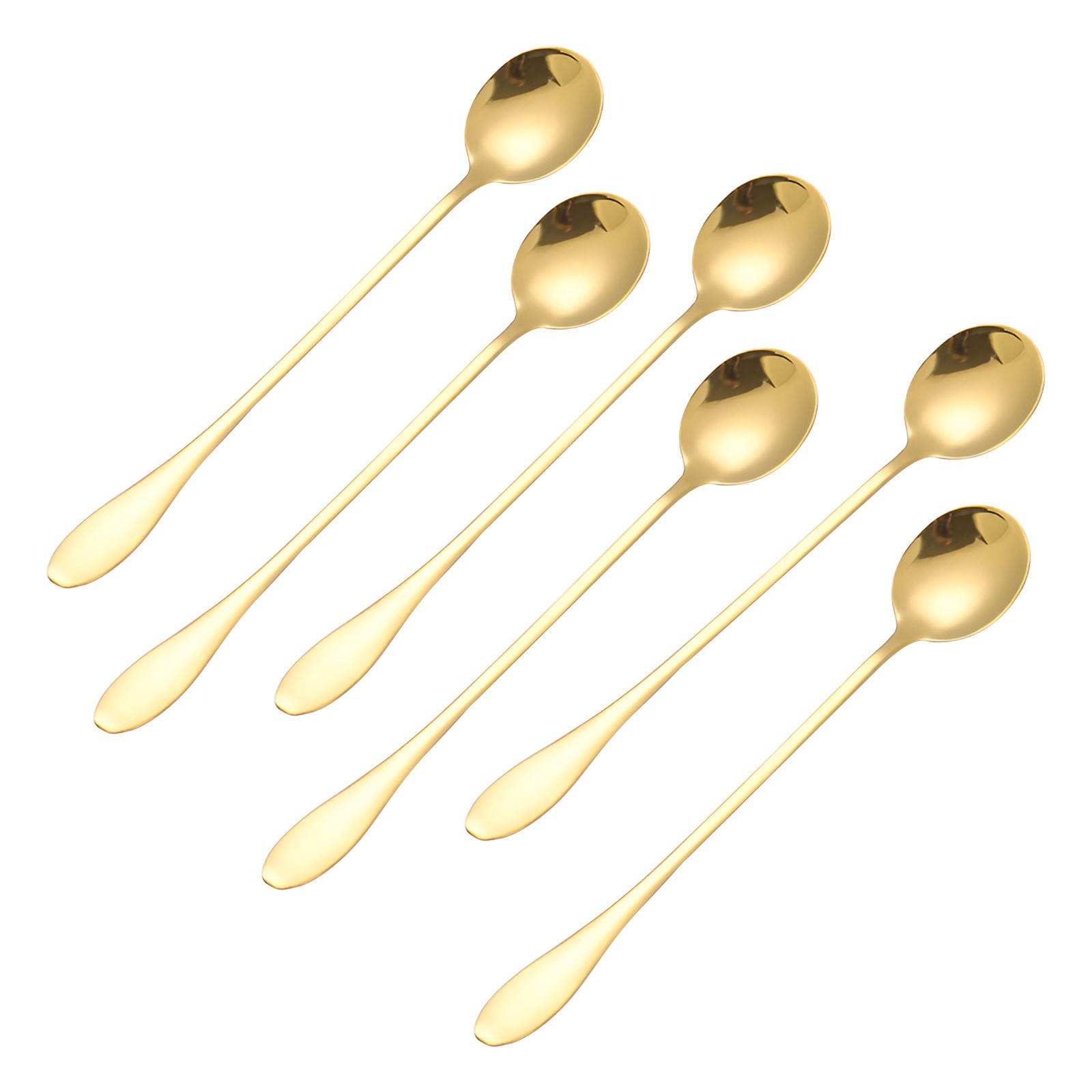 Cuillères à soda Cheffinger en acier poli miroir pour verrines et grands verres