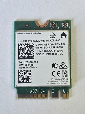 Intel Dual Band Wireless 8265NGW Wi-Fi + BT