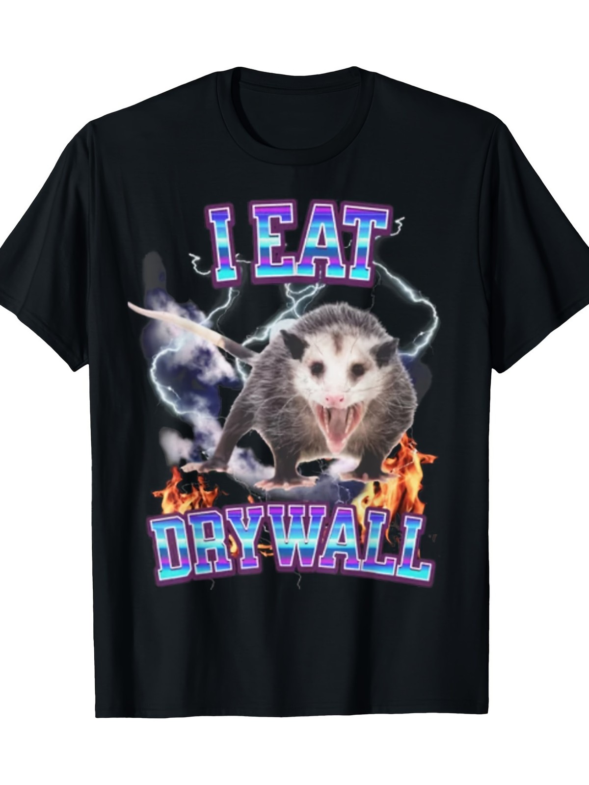 1pc Unisex Cotton T-Shirt with Funny Possum Graphic - 