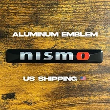 1x Nissan Nismo Aluminum Logo Metal Sticker Emblem 85mm x 12mm (Black)