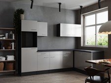 Cucina L Finta Cucina Angolare Grigio Opaco Bianco Oliver 280 X 172 Cm Respekta