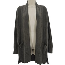 Pink Clover Womans size M Open front Olive Green Cardigan Sweater 2 Pocket NEW