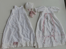 Vintage Handmade Christening Baptism Set: Under Dress, Gown, Hat