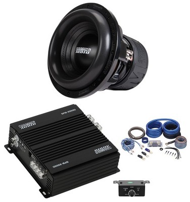 Sundown Audio M12 D2 12'' 2000w RMS DVC 2-Ohm Subwoofer+Sundown Amplifier+Amp Kit