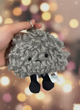 Jellycat Amuseables Storm Cloud Plush Bag Charm Keychain Grey NWT