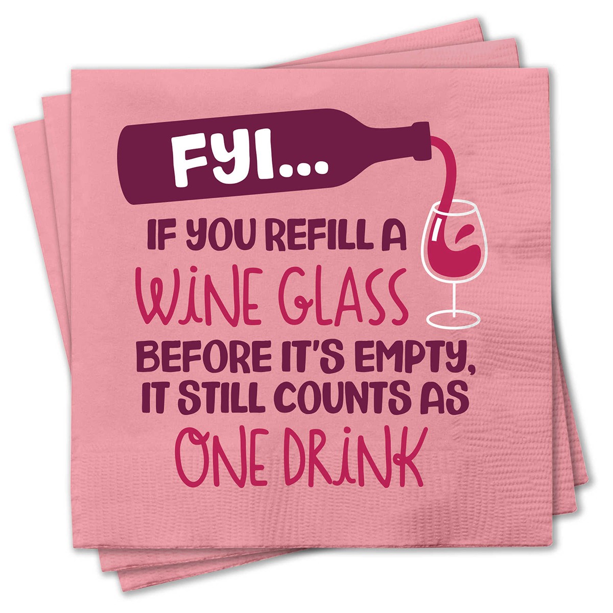 Бумажные салфетки для винных напитков Chriss Stuff, Набор из 25 штук, к вашему сведению... Перед употреблением наполните их снова.