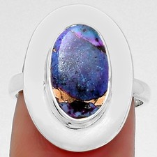 Copper Purple Turquoise - Arizona 925 Sterling Silver Ring s.7.5 Jewelry R-1082