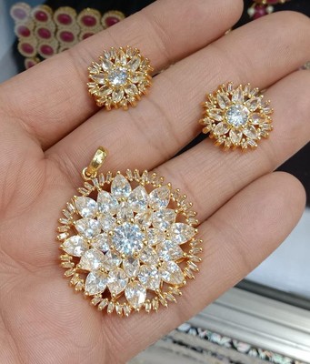 Sunflower Brooch and Earrings Set