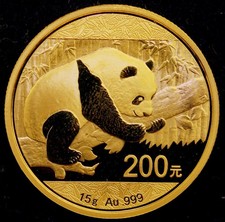2016 200 Yuan Gold Chinese Panda .999 15g Brilliant Uncirculated 5287.59 per troy oz