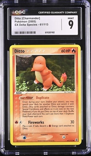 CGC 9 MINT Ditto [Charmander] 2005 EX Delta Species 61/113 Pokemon Card