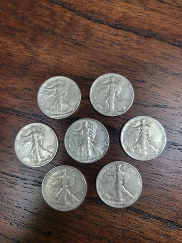 Lot of 7 Walking Liberty Half Dollars | 2.79 Troy Ounces of 90% Fine Silver