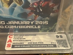 LEGO 2014 BIONICLE TAHU MASK NYCC CAS 95 NOT AFA SDCC WITH CARD RARE!