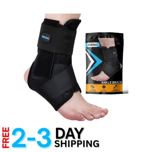 Adjustable Lace-Up Ankle Brace for Men & Women - Comfort & Support During Sports