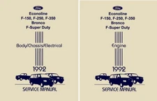 1992 Ford Truck F-Series Bronco Econoline Shop Service Repair Manual Set