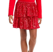 Girls CAT  JACK solid red sequin skirt 10 12 NWT Christmas patriotic tutu