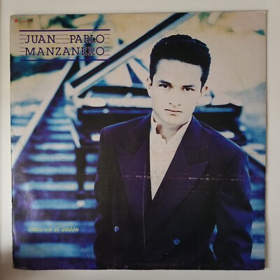 JUAN PABLO MANZANERO - CRUCE EN EL ANDEN - 1991 MEXICAN LP, TRANSLUCENT + INSERT