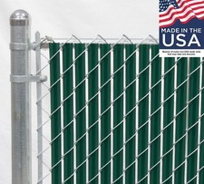 6 ft High Green Wave Slat™ Single Wall Privacy Chain Link Fence Slats