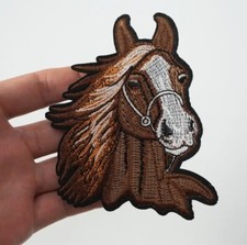 Cream Horse Head Embroidered Patch - Sew Or Iron On Emblem For Costumes & Clothing