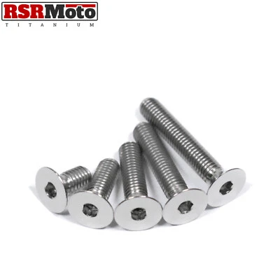 RSR MOTO M5 Titanium Ti Countersunk Flat Head Socket Bolts Screws 10 15 20 25 30 Grade 5