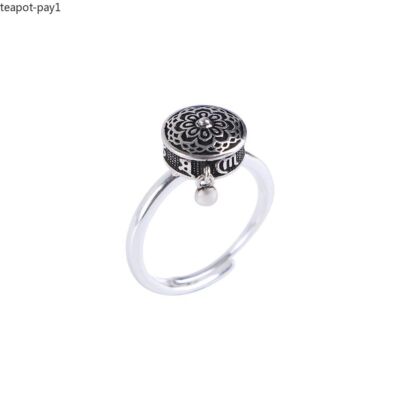 Hua Tai Sui Jewelry Gift Transfer Ring Buddhism Ethnic Style Ring Amulet Opening
