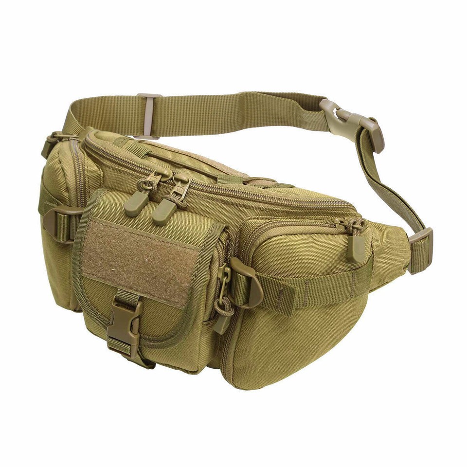 Camo Hunting Fanny Pack - Military Waist Bag With Multiple Pockets For Hiking, Climbing & Outdoor Activities