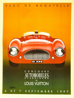 Ferrari CHANEL VUITTON アート本 🏁 1997 Louis Vuitton x Ferrari Racing Poster - Vintage 17x22 Art