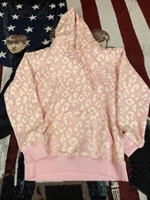 Assholes*s Live Forever Hoodie Sweatshirt Unisex Small Pink Drawstring AOP