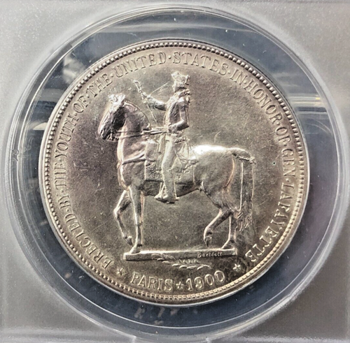 1900 Lafayette Silver Dollar $1 Coin - ANACS AU55 Details - CLEANED??? - Picture 2 of 7