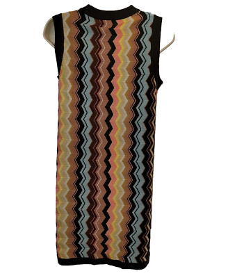 New Missoni x Target Zig Zag Chevron Sweater Dress M Sleeveless Brown Multi  20th