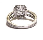 18k white gold .23ct 5x5mm princess halo diamond semi mount engagement ring 7 — photo 4