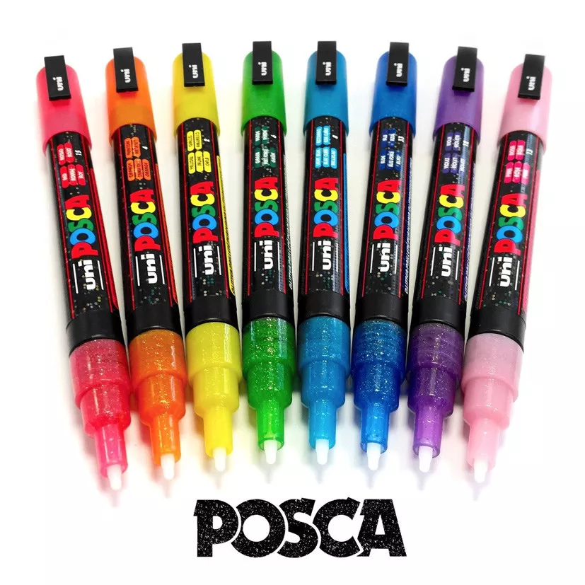 Posca Markers 8 Set Fine Glitter