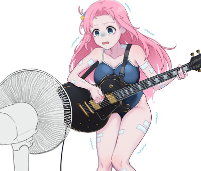 Anime bocchi the rock swimwear pink hair guitar thighs Playmat Gaming Mat Desk