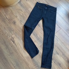 Lee Women's Jeans LUKE Slim Casual Black Cotton Pocket Button Zip 32w 33l