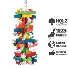 Vogelspielzeug Papageienspielzeug aus Holz und Baumwolle