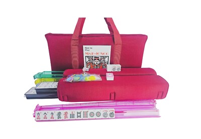 Western Mah Jongg-American style MahJong Set in Burgundy RED Bag
