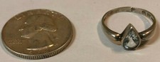Tear Drop Shaped Sterling Silver Ring Size 6.5